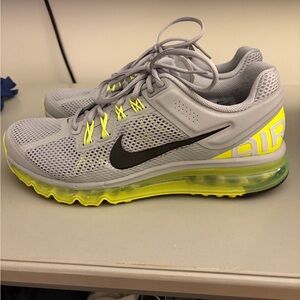 Nike Gray and Neon Yellow Air Max Shoes